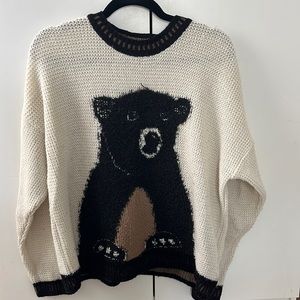Knitted Bear sweater. Size Small